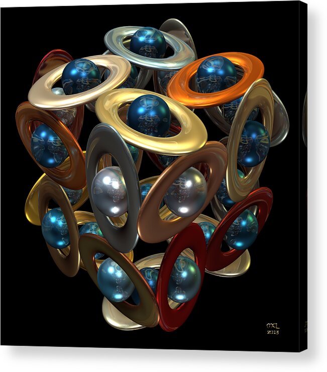 Abstract Acrylic Print featuring the digital art Kepler's Dream by Manny Lorenzo