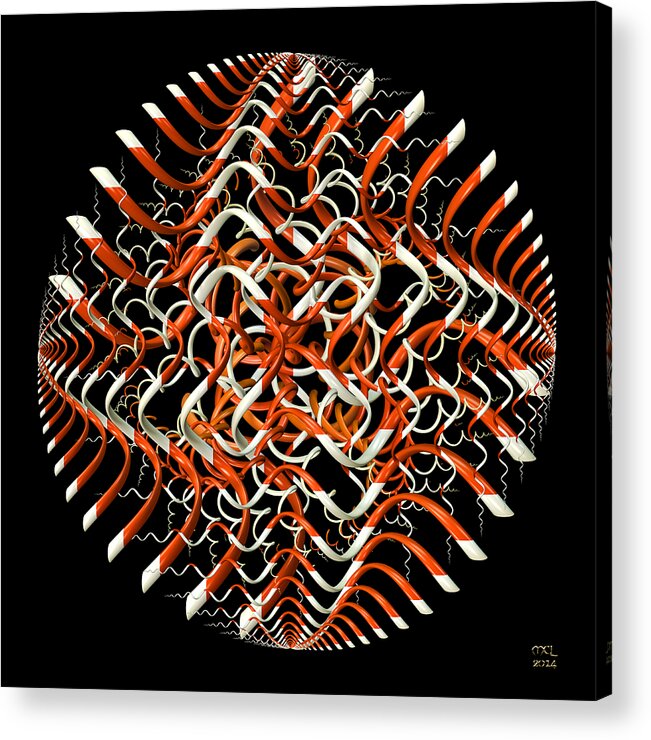 Abstract Acrylic Print featuring the digital art Orderly Entanglement by Manny Lorenzo