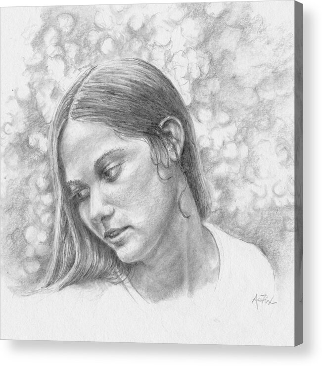 Pencil Drawing Acrylic Print featuring the drawing Remembered Always by Arthur Fix