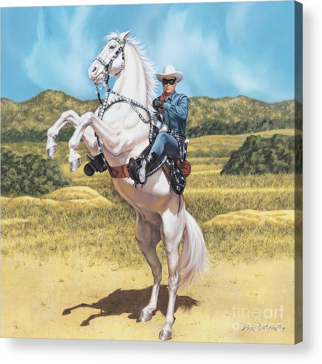 Portrait Acrylic Print featuring the painting The Lone Ranger by Dick Bobnick