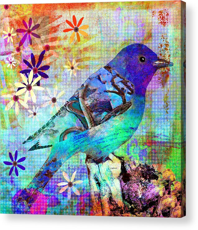 Bird Acrylic Print featuring the painting El Pajaro by Robin Mead