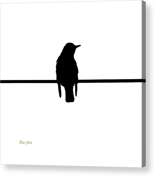 Acrylic Print featuring the digital art Like a Bird on the Wire by Dale  Ford