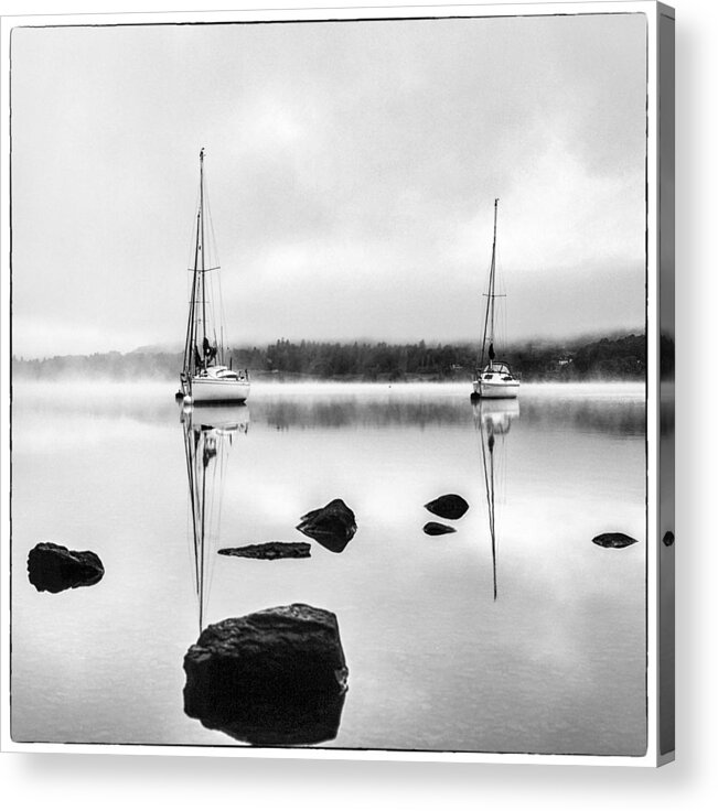 English Acrylic Print featuring the photograph Boats on Ullswater in the Lake District by Neil Alexander Photography