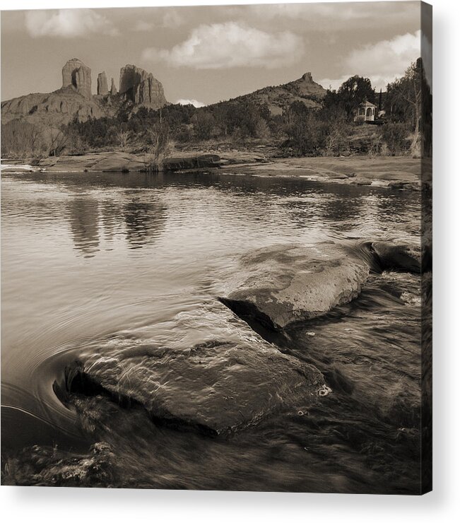 Red Rocks Acrylic Print featuring the photograph Cathedral Rock Flow by Bob Coates