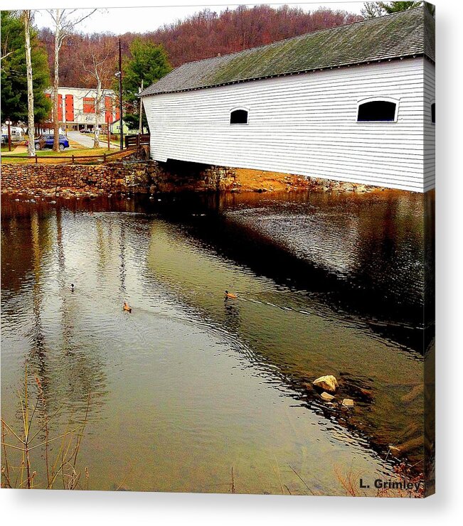 Photography Acrylic Print featuring the photograph Covered Bridge - Elizabethan, Tennessee by Lessandra Grimley