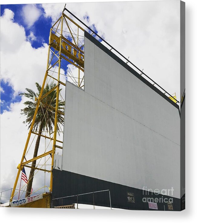 Drive-in Acrylic Print featuring the photograph Drive-In Fort Lauderdale, Florida by Suzanne Lorenz