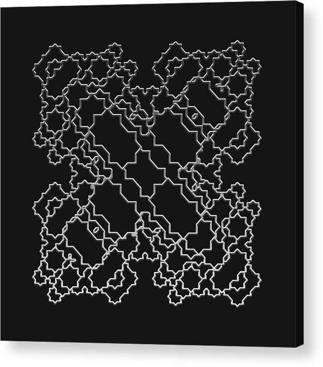 Metallic Lace Acrylic Print featuring the digital art Metallic Lace AXIX by Robert Krawczyk