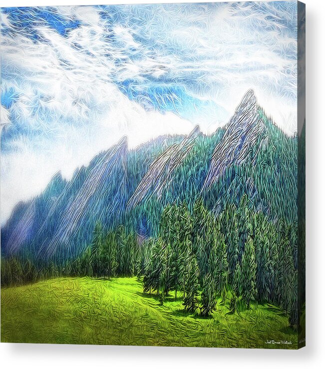 Joelbrucewallach Acrylic Print featuring the digital art Mountain Pine Meadow by Joel Bruce Wallach