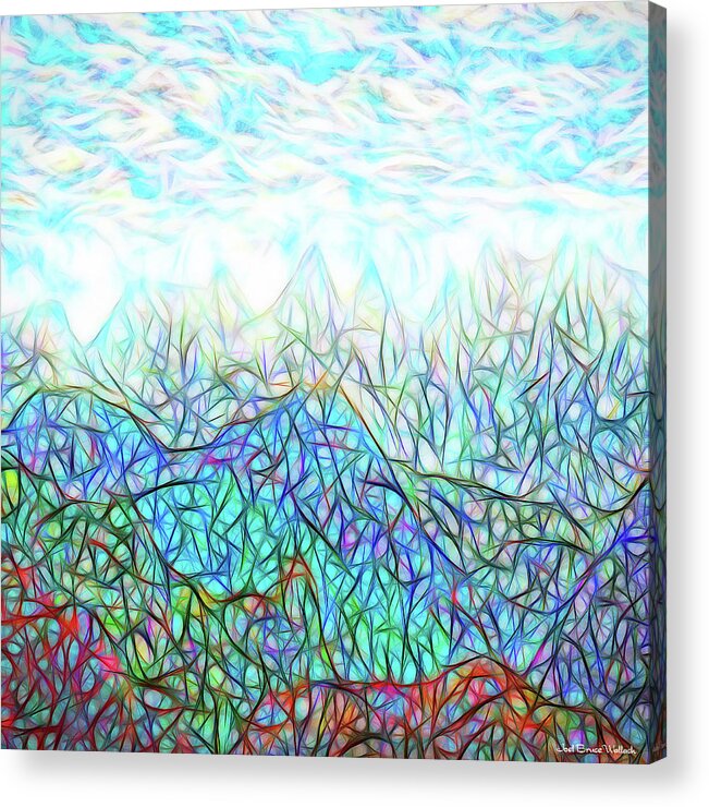 Joelbrucewallach Acrylic Print featuring the digital art Mountain Rhythms In Light by Joel Bruce Wallach