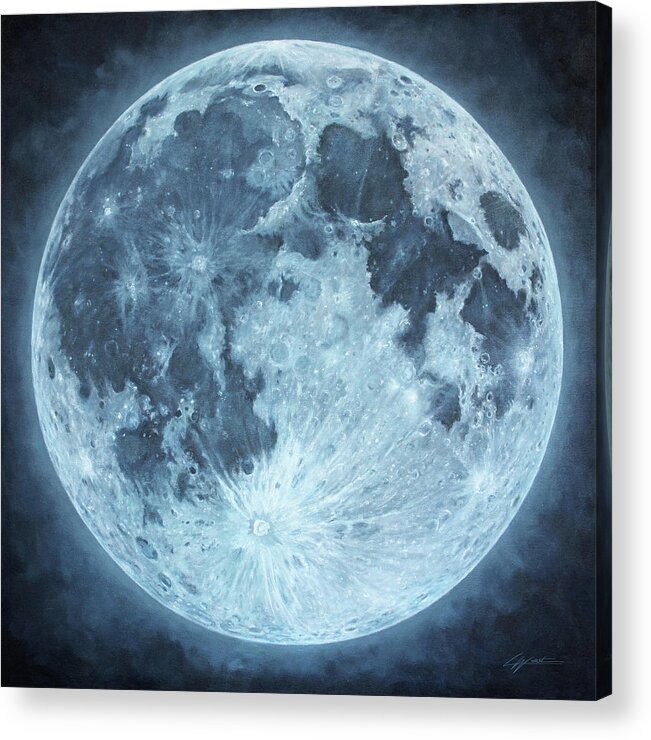 Luna Acrylic Print featuring the painting Reflection by Lucy West