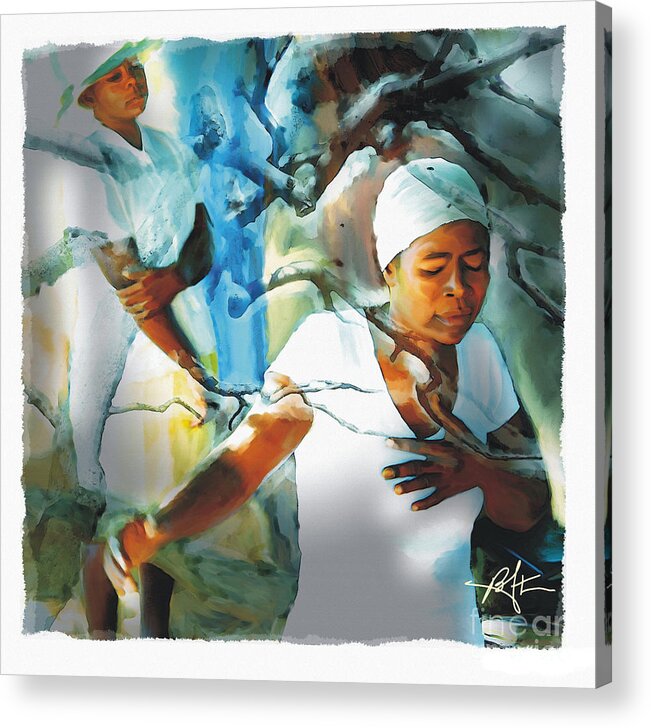Haiti Acrylic Print featuring the painting The Prayer Tree Haiti by Bob Salo