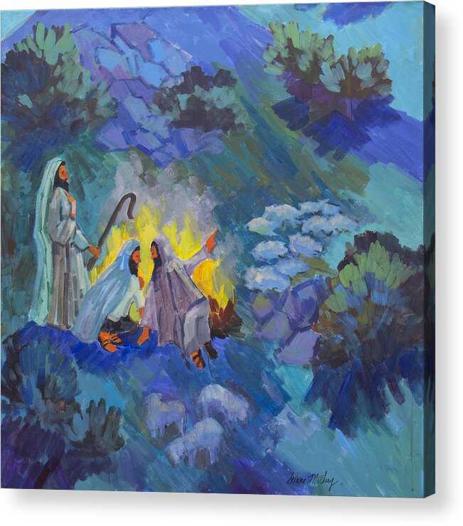 Christmas Acrylic Print featuring the painting The Shepherds by Diane McClary