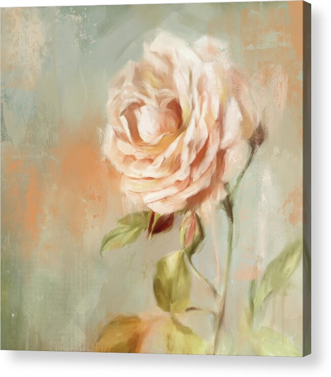 Colorful Acrylic Print featuring the painting Cottage Rose by Jai Johnson