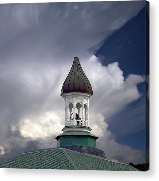 Bell Acrylic Print featuring the photograph Bellisimo- School Bell Tower - Cambridge Wisconsin by Peter Herman