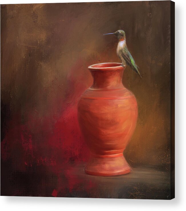 Colorful Acrylic Print featuring the painting Waiting For The Master by Jai Johnson