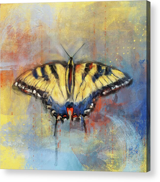 Butterfly Acrylic Print featuring the painting Color My World by Jai Johnson