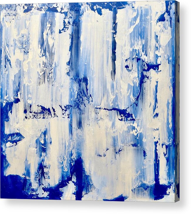 Abstract Art Acrylic Print featuring the painting Blue Ice by J Loren Reedy