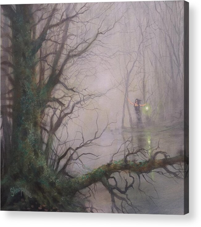 Halloween Acrylic Print featuring the painting Sorceress by Tom Shropshire