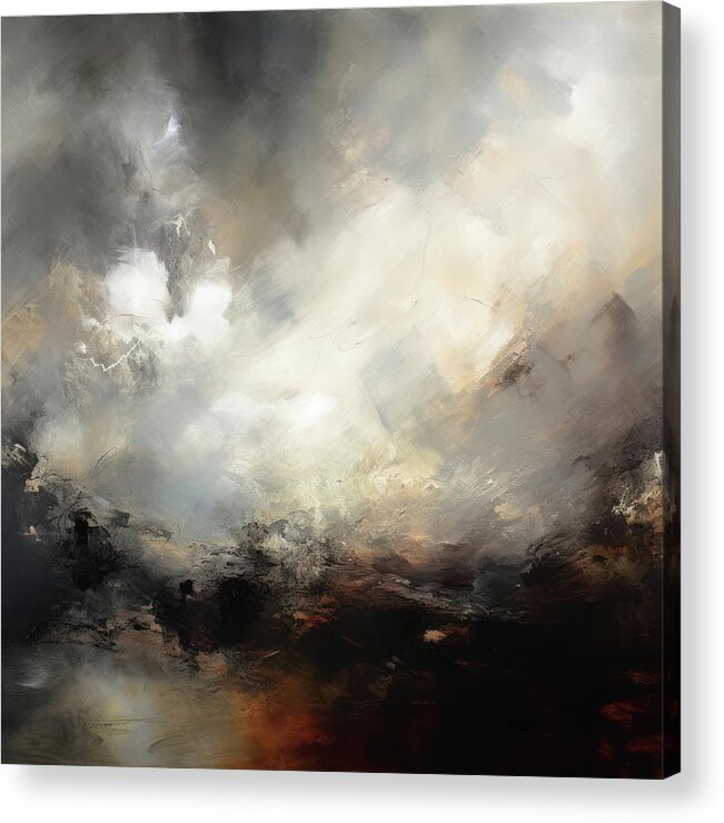 Dreamscapes Acrylic Print featuring the painting Turbulence 4 Atmospheric Abstract Painting by Jai Johnson