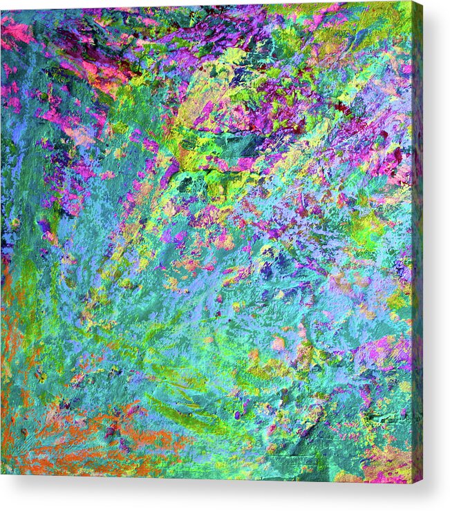 Abstract Acrylic Print featuring the painting Uprising Color Poem by Polly Castor