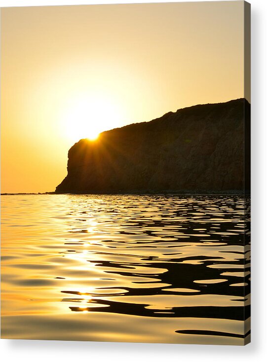 Dana Point Headlands Sunset Liquid Gold Ocean Sea Acrylic Print featuring the photograph Liquid Gold by Vincent G Novo