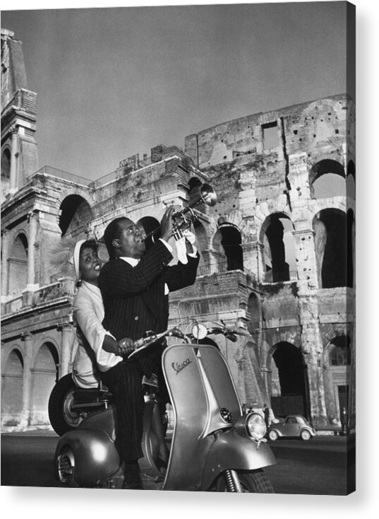Singer Acrylic Print featuring the photograph Jazz Scooter by Slim Aarons