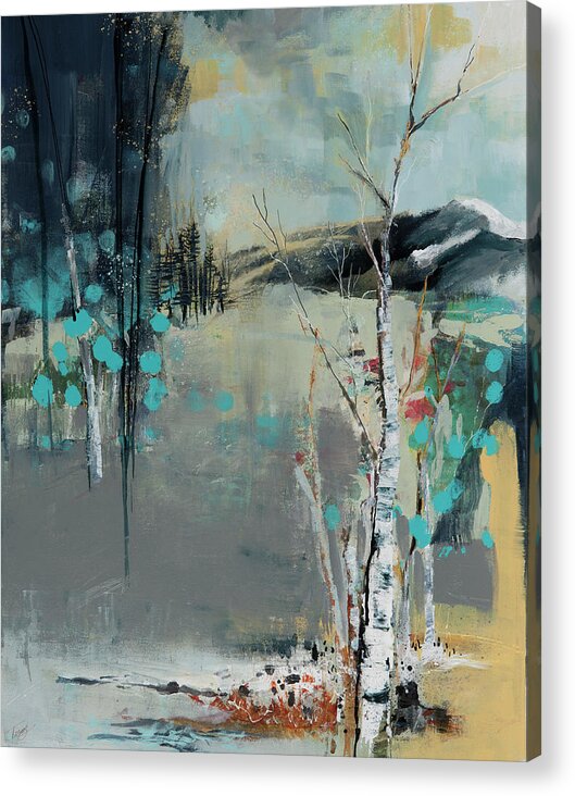  Acrylic Print featuring the painting Memories of a Winter Walk by Julie Tibus