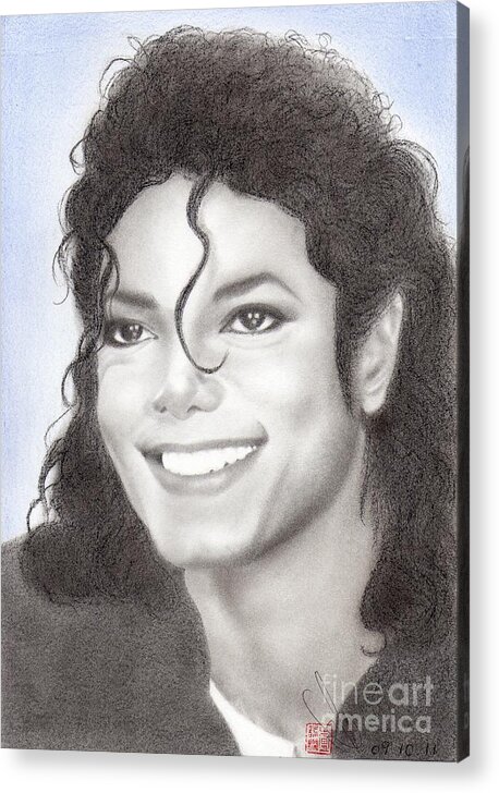 Greeting Cards Acrylic Print featuring the drawing Michael Jackson #Nineteen by Eliza Lo