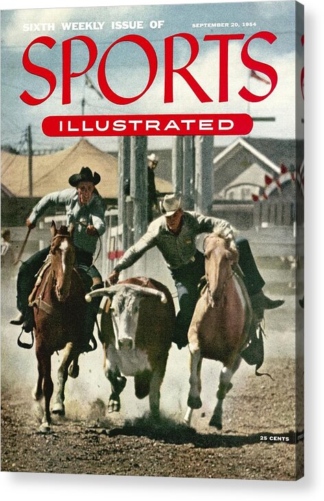 Magazine Cover Acrylic Print featuring the photograph 1954 Calgary Stampede Sports Illustrated Cover by Sports Illustrated
