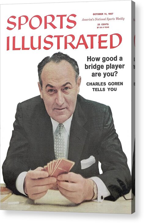 Expertise Acrylic Print featuring the photograph Bridge Expert Charles Goren Sports Illustrated Cover by Sports Illustrated