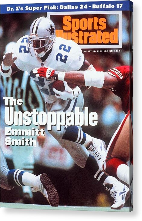 Magazine Cover Acrylic Print featuring the photograph Dallas Cowboys Emmitt Smith, 1994 Nfc Championship Sports Illustrated Cover by Sports Illustrated
