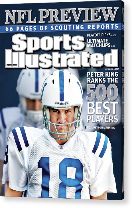 Magazine Cover Acrylic Print featuring the photograph Indianapolis Colts Quarterback Peyton Manning, 2013 Nfl Sports Illustrated Cover by Sports Illustrated