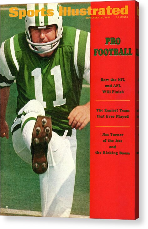 Magazine Cover Acrylic Print featuring the photograph New York Jets Jim Turner Sports Illustrated Cover by Sports Illustrated