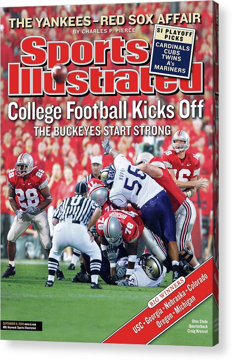 Magazine Cover Acrylic Print featuring the photograph Ohio State University Qb Craig Krenzel Sports Illustrated Cover by Sports Illustrated