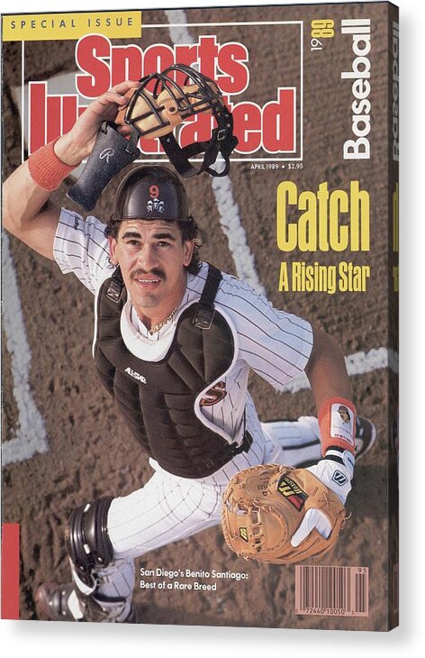 1980-1989 Acrylic Print featuring the photograph San Diego Padres Benito Santiago, 1989 Mlb Baseball Preview Sports Illustrated Cover by Sports Illustrated