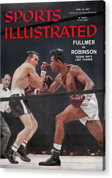 1950-1959 Acrylic Print featuring the photograph Sugar Ray Robinson, 1957 World Middleweight Title Sports Illustrated Cover by Sports Illustrated