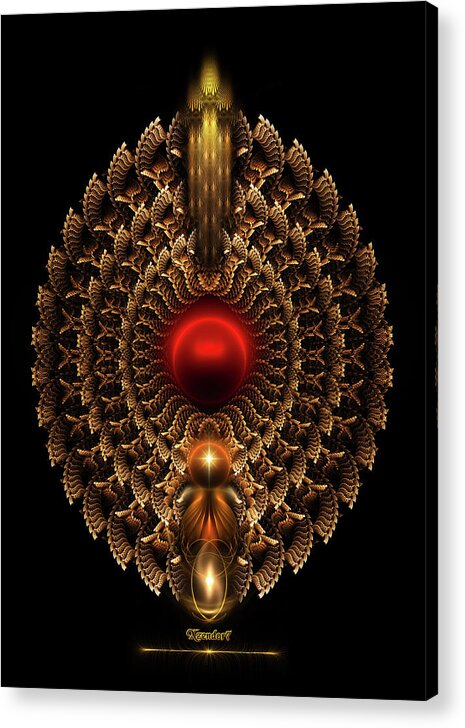 When Only Gold Will Do Acrylic Print featuring the digital art When Only Gold Will Do On Black by Rolando Burbon