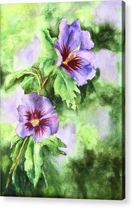 Canadian Artist Painter Sher Nasser Acrylic Print featuring the painting Summer Glory Watercolour on Paper by Sher Nasser