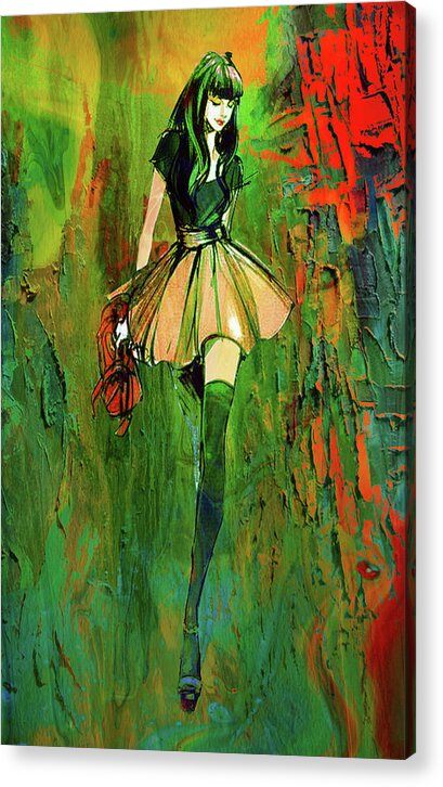 Doll Acrylic Print featuring the digital art Grunge Doll by Greg Sharpe