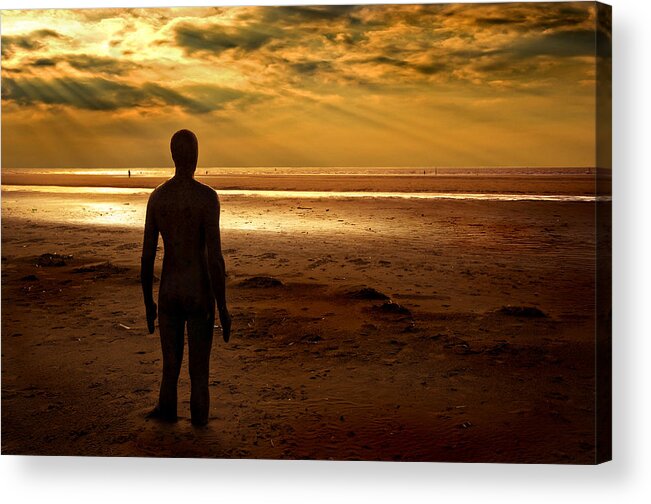 Antony Gormley Acrylic Print featuring the photograph Another Place Number 8 by Meirion Matthias