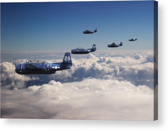 Aircraft Acrylic Print featuring the digital art Grumman Avenger - Lost.... by Pat Speirs