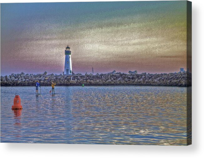 Beach Acrylic Print featuring the photograph Lighthouse at Harbor 3 by SC Heffner