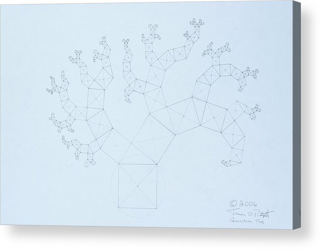 Fractal Tree Acrylic Print featuring the drawing Quantum Tree by Jason Padgett