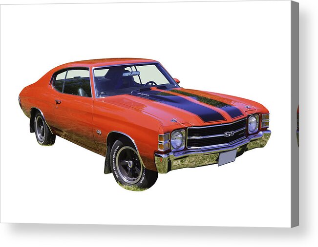 Car Acrylic Print featuring the photograph Red 1971 chevrolet Chevelle SS by Keith Webber Jr