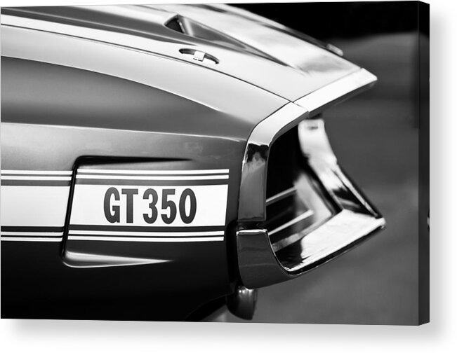 1969 Ford Shelby Gt 350 Convertible Emblem Acrylic Print featuring the photograph 1969 Ford Shelby GT 350 Convertible Emblem by Jill Reger
