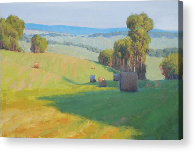 Landscape Acrylic Print featuring the painting Along Rectortown Road #1 by Armand Cabrera