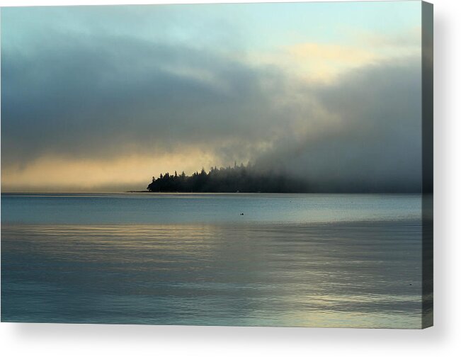 Sunrise Acrylic Print featuring the photograph An Island in Fog by E Faithe Lester