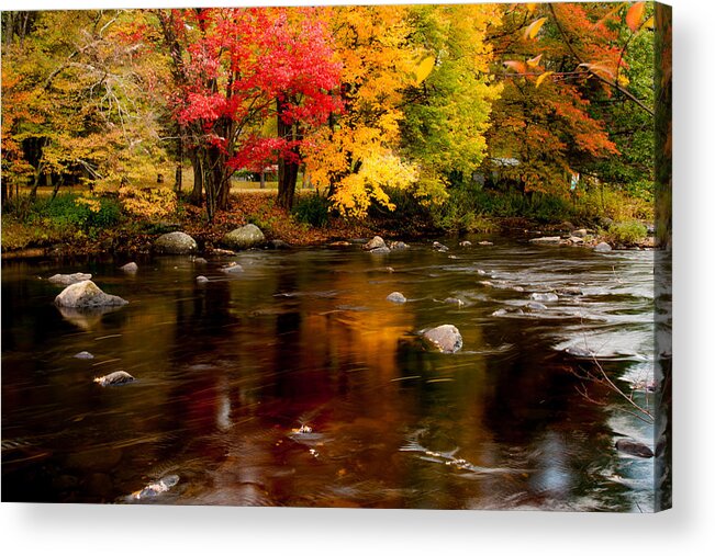 Autumn Foliage New England Acrylic Print featuring the photograph Autumn Colors Reflected by Jeff Folger
