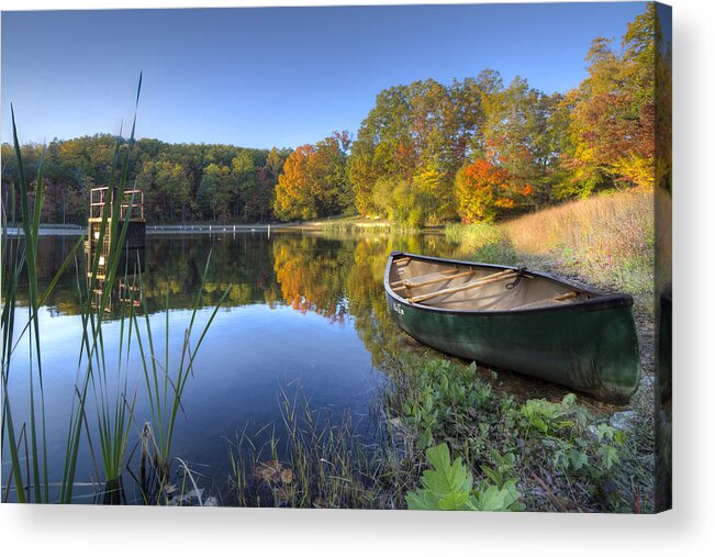 Appalachia Acrylic Print featuring the photograph Autumn Lake by Debra and Dave Vanderlaan