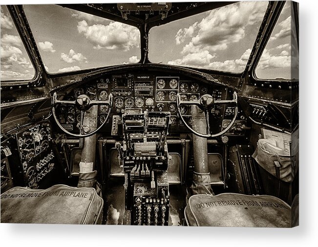 B17 Acrylic Print featuring the photograph Cockpit of a B-17 by Mike Burgquist
